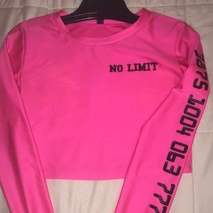 neon hot pink crop top